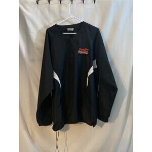 Mens XL 46-49 Teamwork Athletic Apparel Nylon Pullover windbreaker Black & White